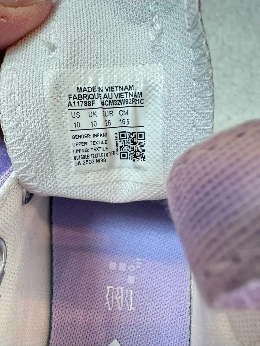 Girl’s Purple Converse Sneakers